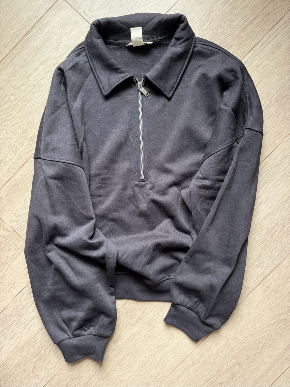H&M Men's Black Half-Zip Collared Sweater